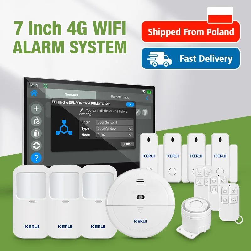 Alarmanlage-4G mit 7-Zoll-Touchscreen