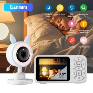 RGB-Nachtlicht-Babyphone 3,5-Zoll mit Nachtsicht