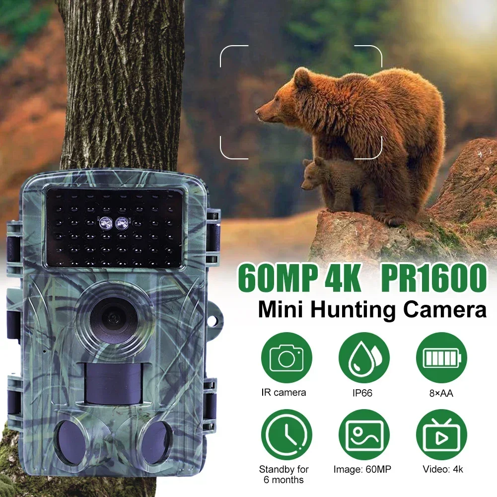 Outdoor-WLAN-Wildkamera mit 60 MP & 4K-Auflösung