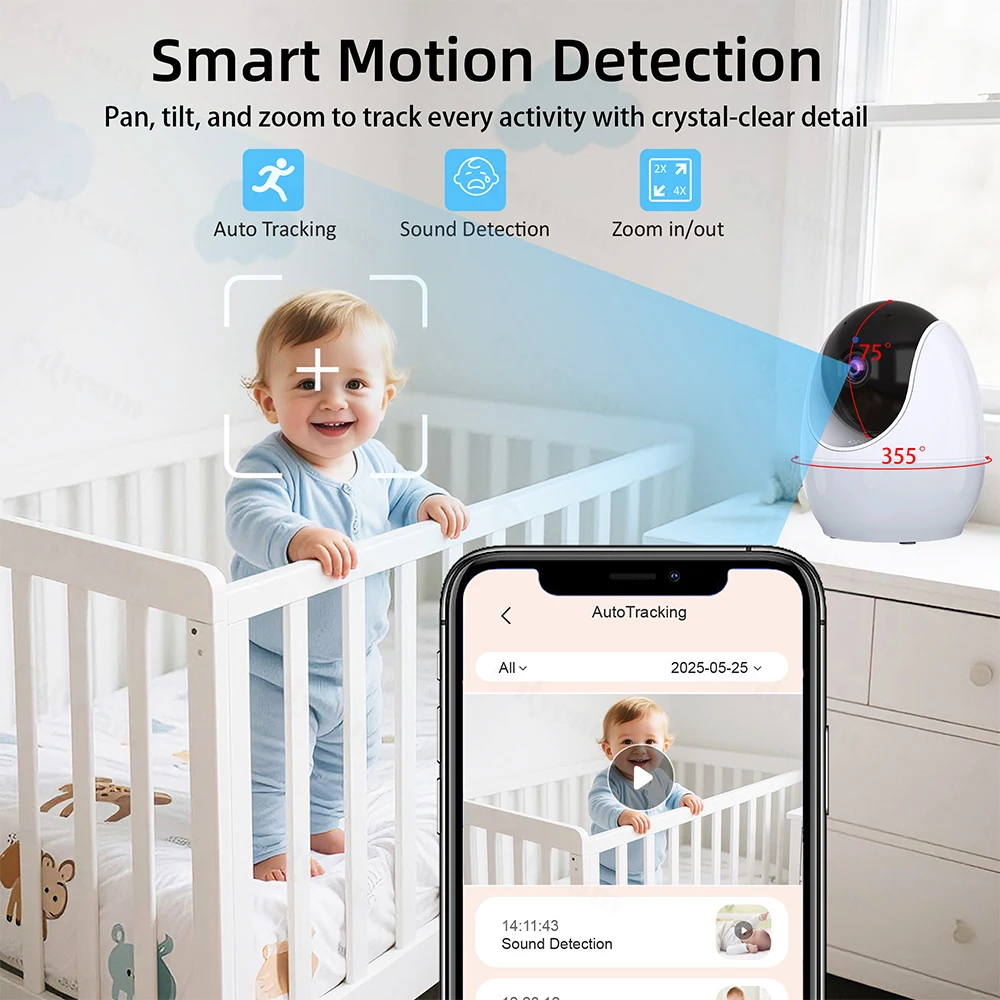 Babyphone 4,3-Zoll mit 1080p-Auflösung & Schlaflieder – Bild 4
