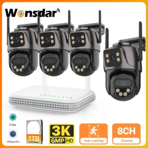 IP-Außenkamera 6 MP HD 8-Kanal-WLAN-NVR-Set
