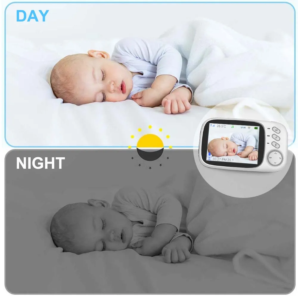 Video-Babyfon mit Nachtsichtfunktion 3,5-Zoll – Bild 2